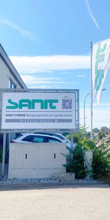 Sanit-Außenschild-Fahne